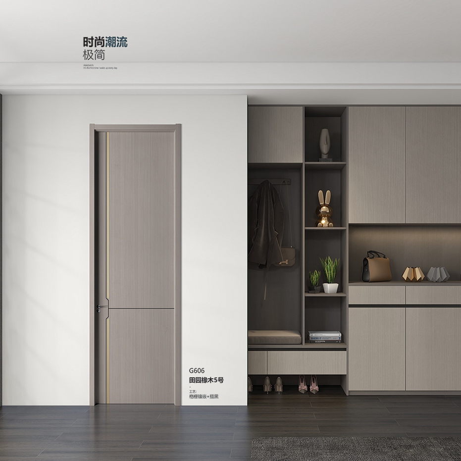 五公分木門G606田園橡木5號